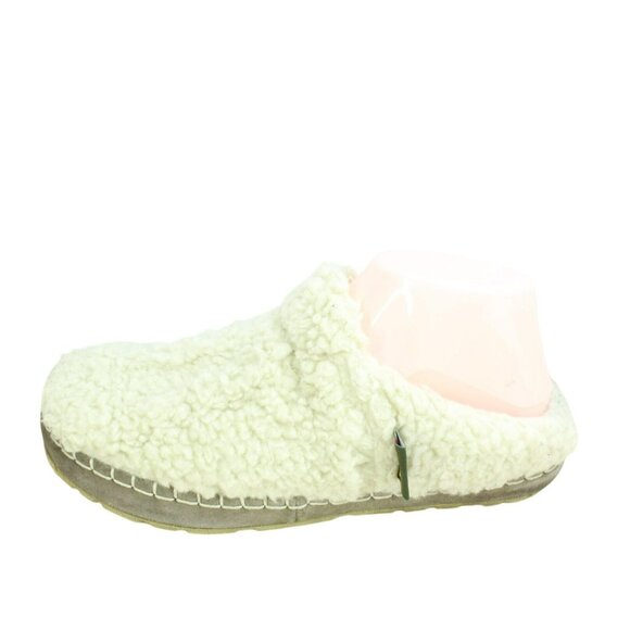 LL Bean White Knit Slip On Wicked Good Shearling Lined Cozy Slippers Size 8 M - Picture 1 of 9